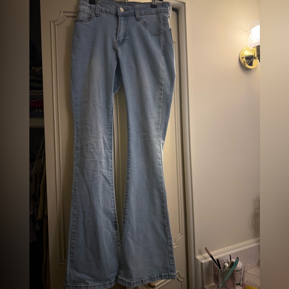 Stretchy Light Blue Women's Flare/Bell-Bottom/Bootcut Jeans